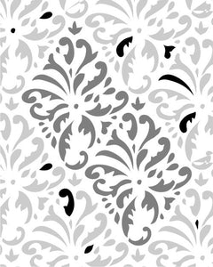 Indian Print Damask Stencil